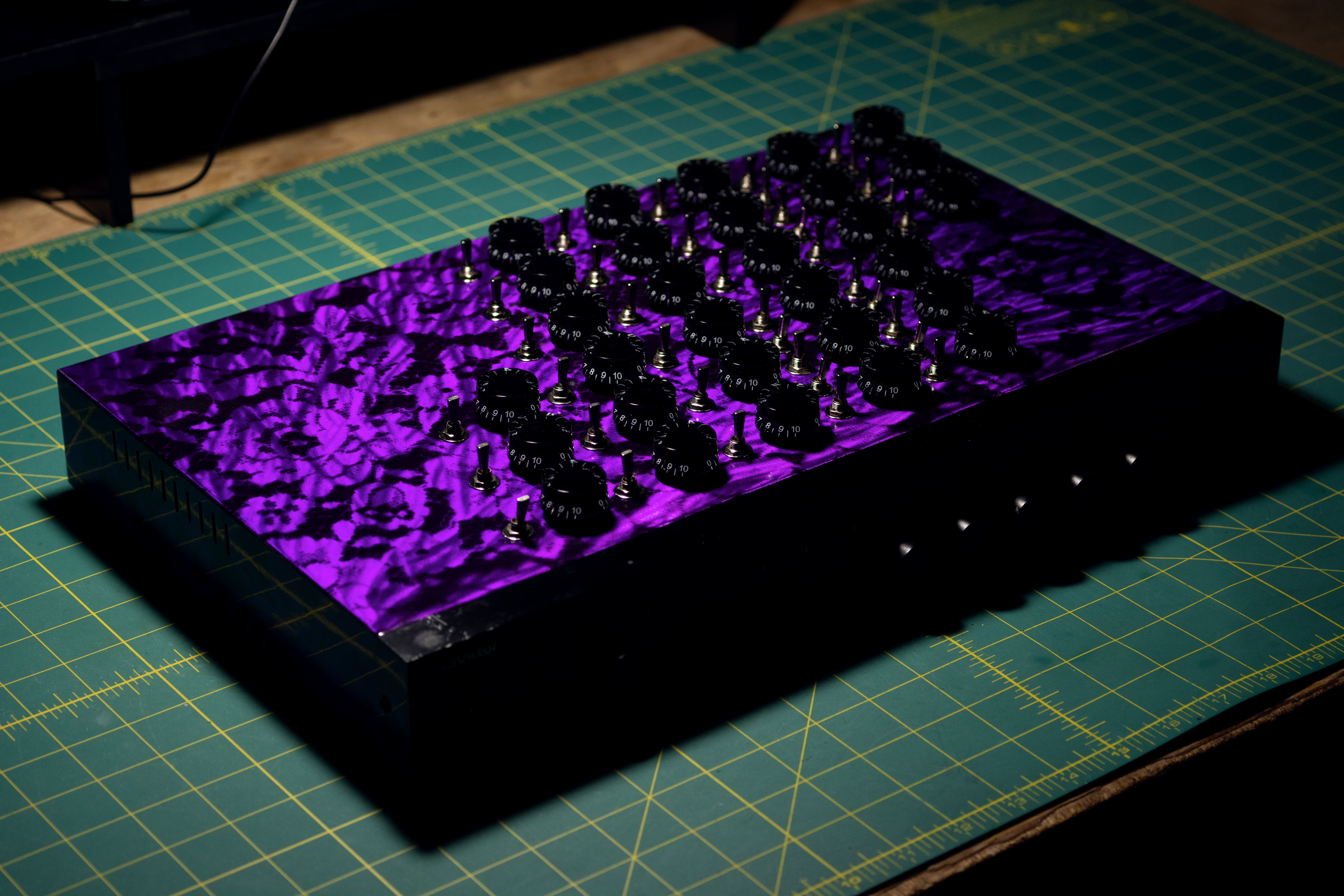 Oracle, a complex, experimental circuit-bent analog video glitch synthesizer with gauzy, colour-rich effects